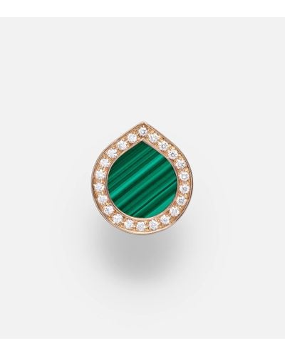 Repossi 18kt Rose Gold Single Earring With Malachite And Diamonds - Green