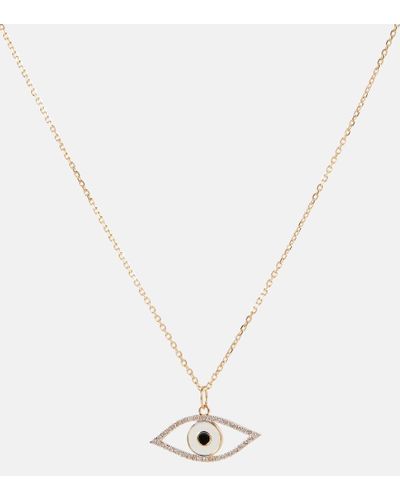 Mateo Halskette Eye of Protection aus 14kt Gelbgold und Emaille mit Diamanten - Mettallic