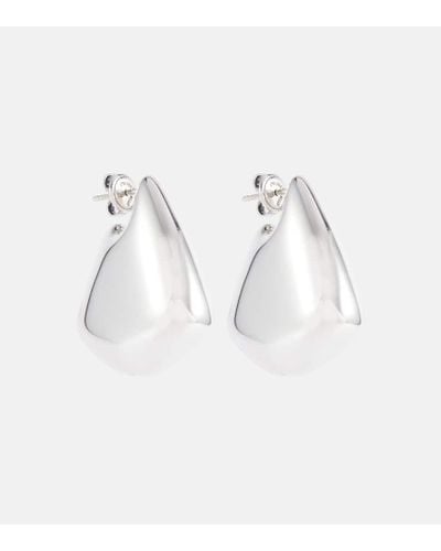Bottega Veneta Fin Small Sterling Silver Earrings - White
