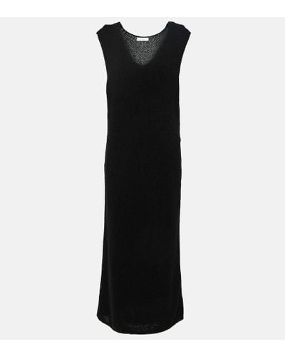 The Row Vestido largo Folosa de seda - Negro