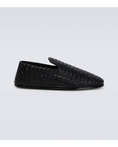 Bottega Veneta Intrecciato Leather Loafers - Black