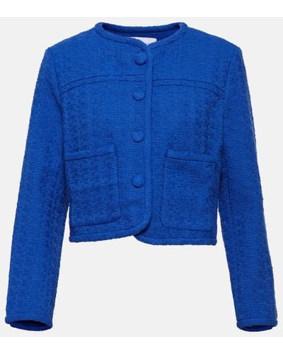 Proenza Schouler White Label Cropped-Jacke aus Tweed - Blau