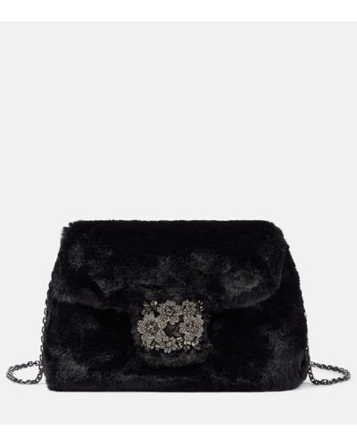 Roger Vivier Bolso RV Bouquet Mini de pelo sintetico - Negro