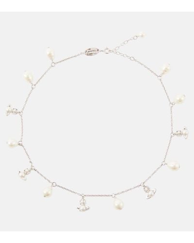 Vivienne Westwood Collar Emiliana adornado con perlas barrocas - Blanco