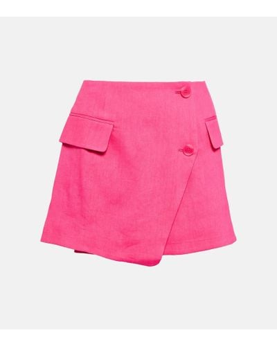 FRAME Minifalda en mezcla de lino - Rosa
