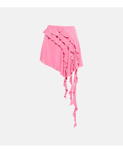 Blumarine Ruffled Jersey Miniskirt - Pink