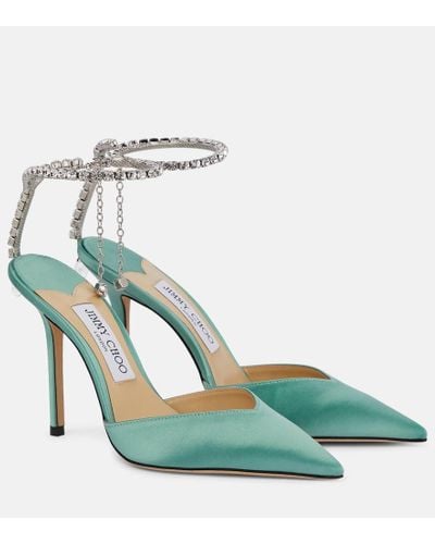Green Sandal heels for Women | Lyst