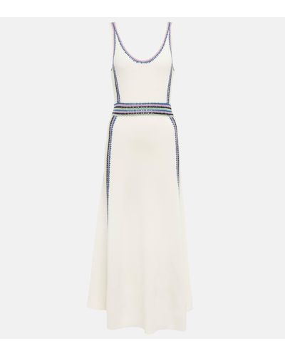 Chloé Embroidered Wool Maxi Dress - White