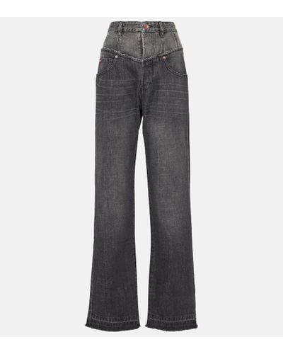 Isabel Marant High-Rise Straight Jeans - Grau