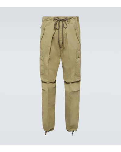 Tom Ford Enzyme Cotton Twill Cargo Pants - Green
