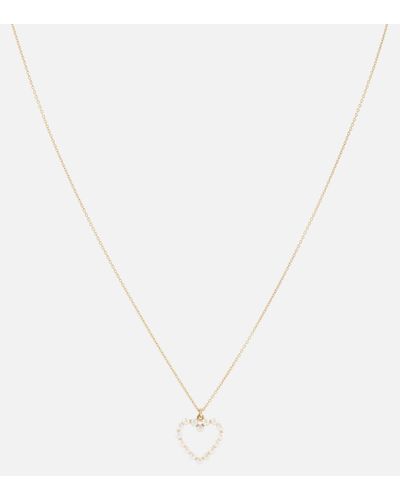 Sophie Bille Brahe Pearl Heart 14kt Gold Pendant Necklace With Pearls - White