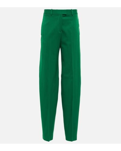 The Attico Pantalon ample en laine melangee - Vert