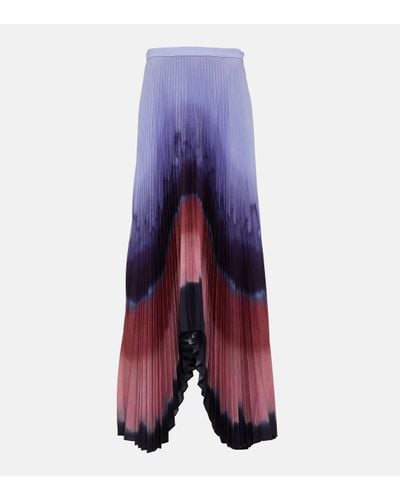 Altuzarra Pleated Satin Maxi Skirt - Purple