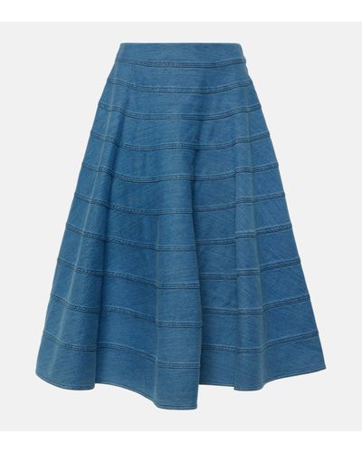 Altuzarra Grace Panelled Denim Midi Skirt - Blue