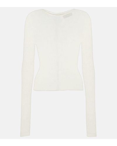 Gucci Ribbed-knit Wool Top - White