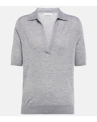 Gabriela Hearst Frank Cashmere And Silk T-shirt - Gray