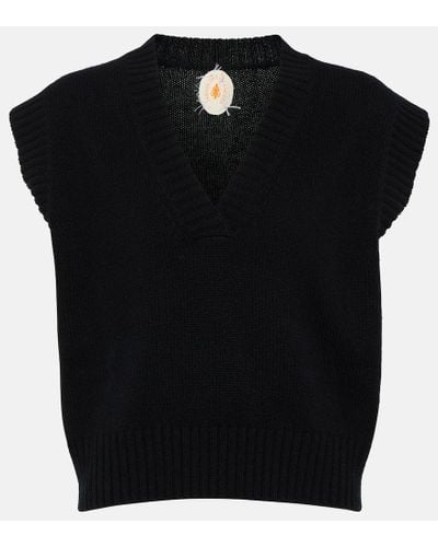 Jardin Des Orangers Cropped Cashmere Sweater Vest - Black