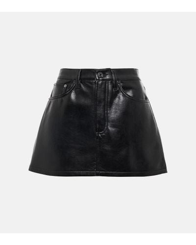 Agolde Minifalda de piel sintetica - Negro