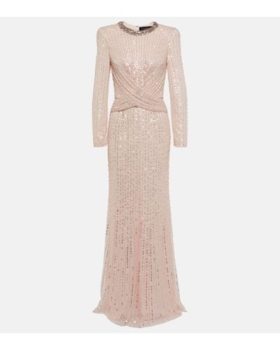Jenny Packham Macelline Sequined Gown - Natural
