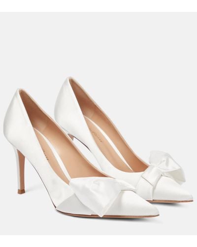 Gianvito Rossi Safira Bow-trimmed Court Shoes - White