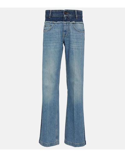 Stella McCartney Jeans anchos de tiro alto con paneles - Azul