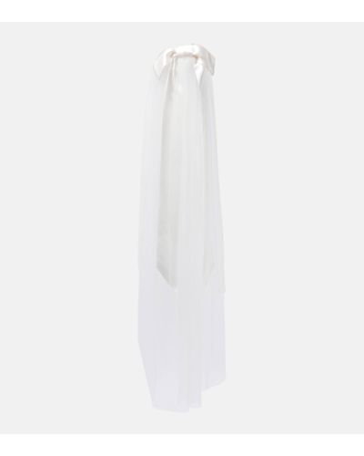 Jennifer Behr Bridal Bardot Bow-detail Veil - White
