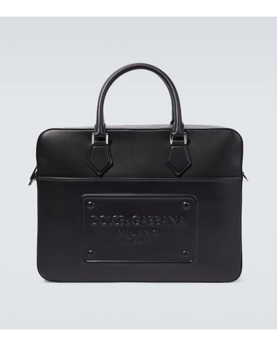Dolce & Gabbana Maletin de piel con logo - Negro
