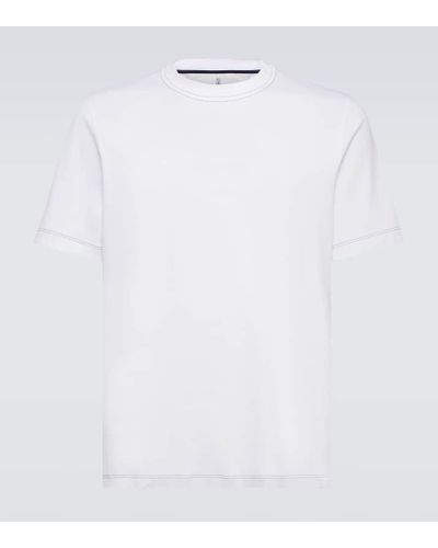 Brunello Cucinelli T-Shirt aus Baumwoll-Jersey - Weiß