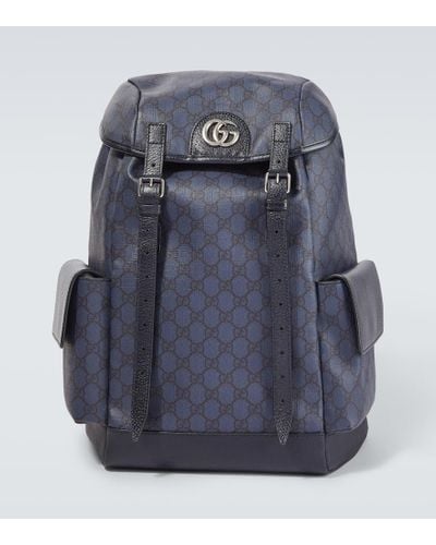 Gucci Ophidia GG Medium Leather Backpack - Blue