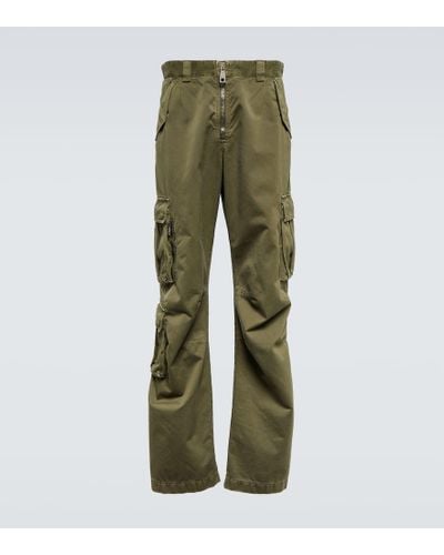 Dolce & Gabbana Pantalones cargo de algodon de tiro alto - Verde