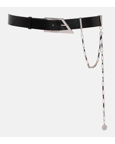 The Attico Chain Leather Belt - Black