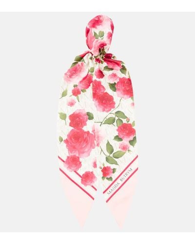 Magda Butrym Floral Silk Twill Scarf - Pink