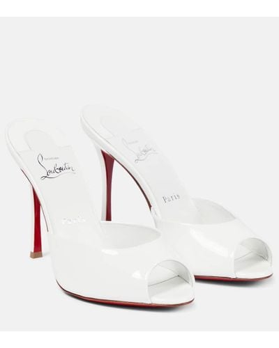 Christian Louboutin Bridal Me Dolly Patent Leather Mules - White