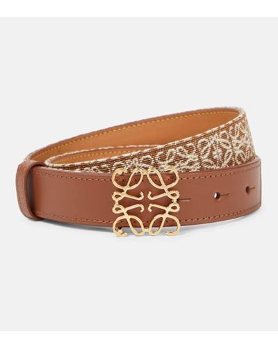 Loewe Anagram Jacquard Leather Belt - Brown