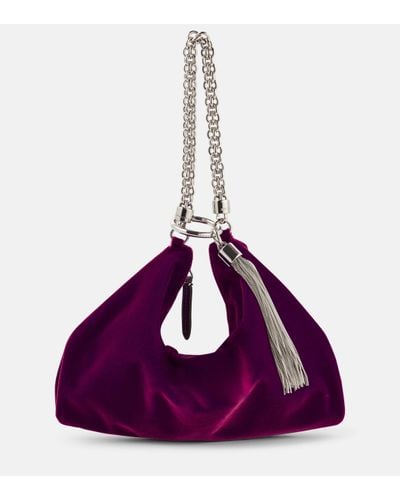 Jimmy Choo Callie Small Velvet Tote Bag - Purple