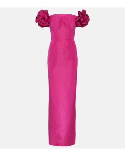 Carolina Herrera Off-shoulder Silk Gown - Pink