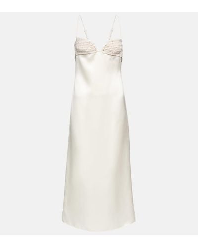 Magda Butrym Bridal Silk And Wool Midi Dress - White