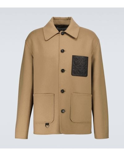 Loewe Anagram Wool And Cashmere Blouson Jacket - Natural