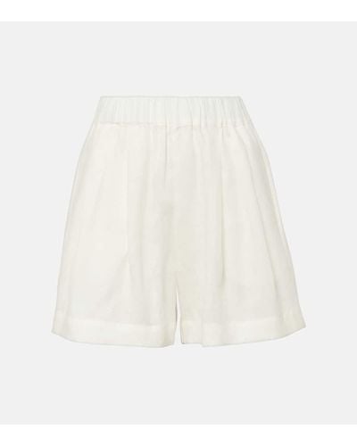 Asceno Zurich Linen Shorts - White