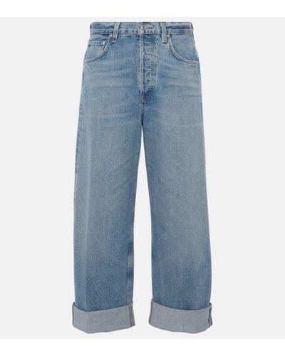Citizens of Humanity Cropped Wide-Leg Jeans Ayla - Blau