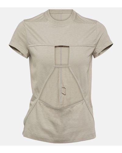 Rick Owens T-shirt in cotone con cut-out - Bianco