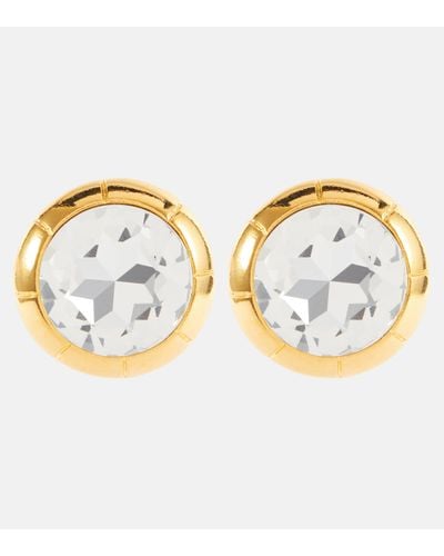 Alessandra Rich Crystal-embellished Clip-on Earrings - White