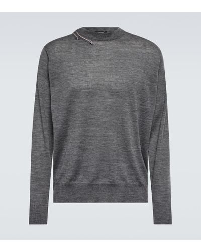 Undercover Embellished Wool Sweater - Gray