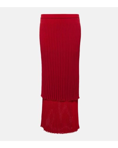 Altuzarra Ariana Ribbed-knit Jersey Maxi Skirt - Red