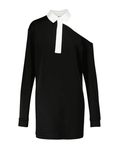 RTA Vestido corto con escote asimetrico - Negro
