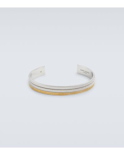 Saint Laurent Tandem Cuff Bracelet - White