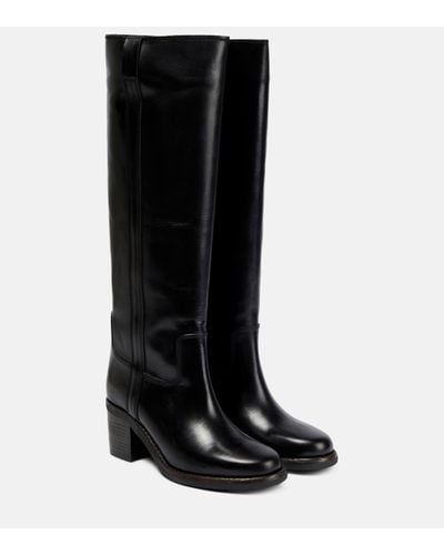 Isabel Marant Seenia Leather Knee Boots - Black