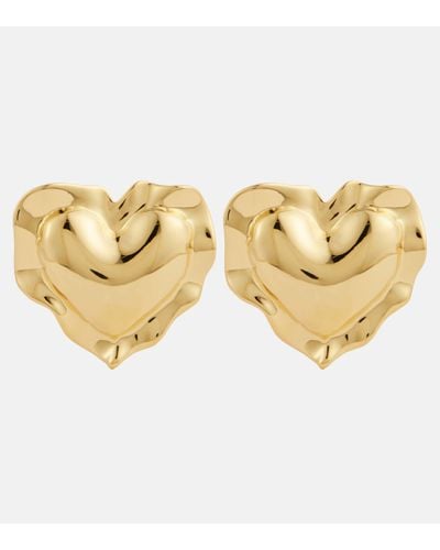 Nina Ricci Cushion Heart Earrings - Metallic