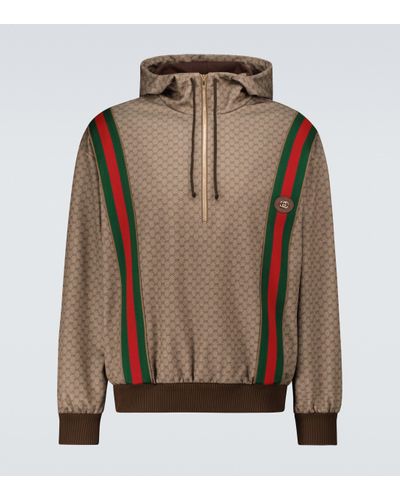 Gucci Felpa Mini GG in jersey con cappuccio - Metallizzato