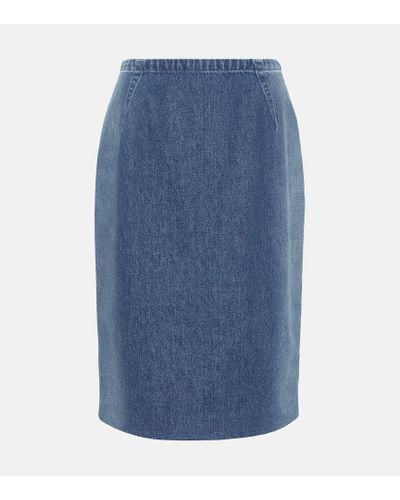 Versace Denim Pencil Skirt - Blue